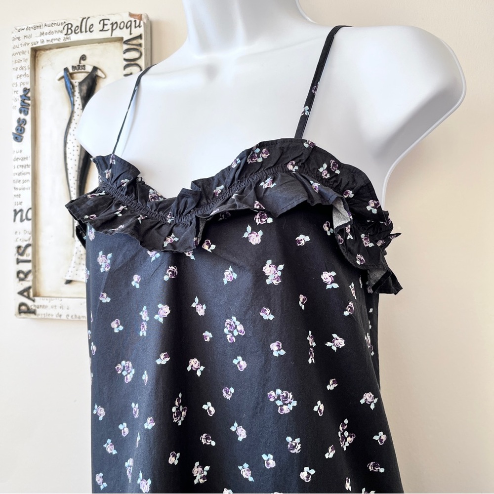 Who What Wear Black Floral 100% Cotton Maxi Dress Size M - Picture 5 of 11